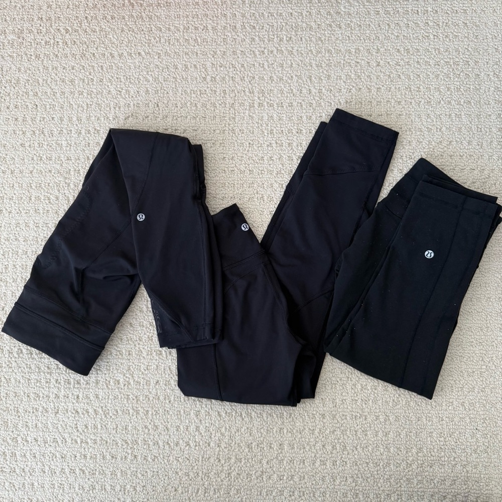 Lululemon Black Leggings Lot / Size 4 Lot